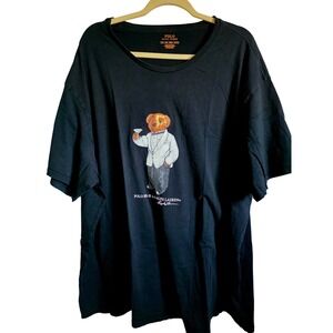 Polo Bear Ralph Lauren Mens 4XL T Black Polo Bear Tuxedo Martini Graphic T Shirt